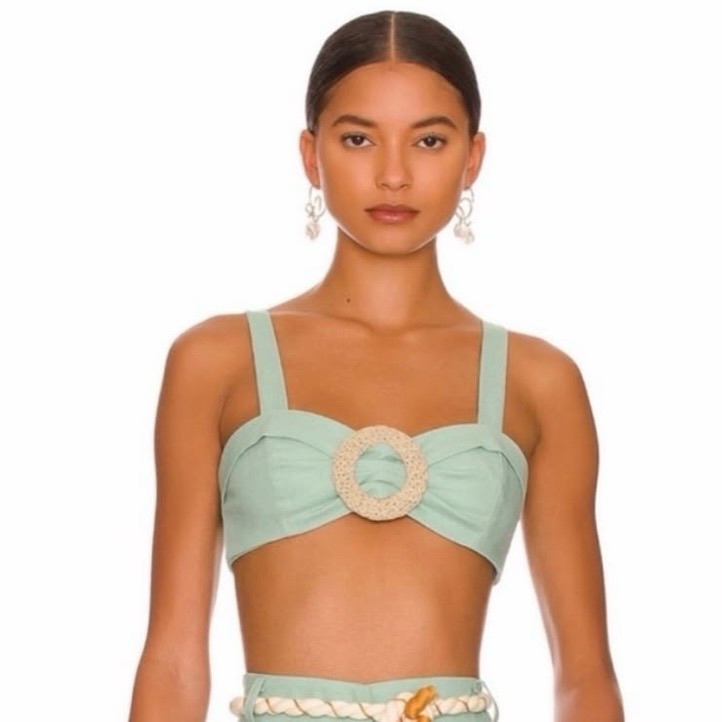 Seafoam Green Patbo Limestone Top With Woven Ring Accent